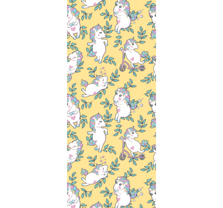 Papel de parede animais unicórnios brincando - TenStickers