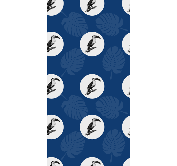 papel de parede para quarto Decoração de pássaros azuis em estilo - TenStickers