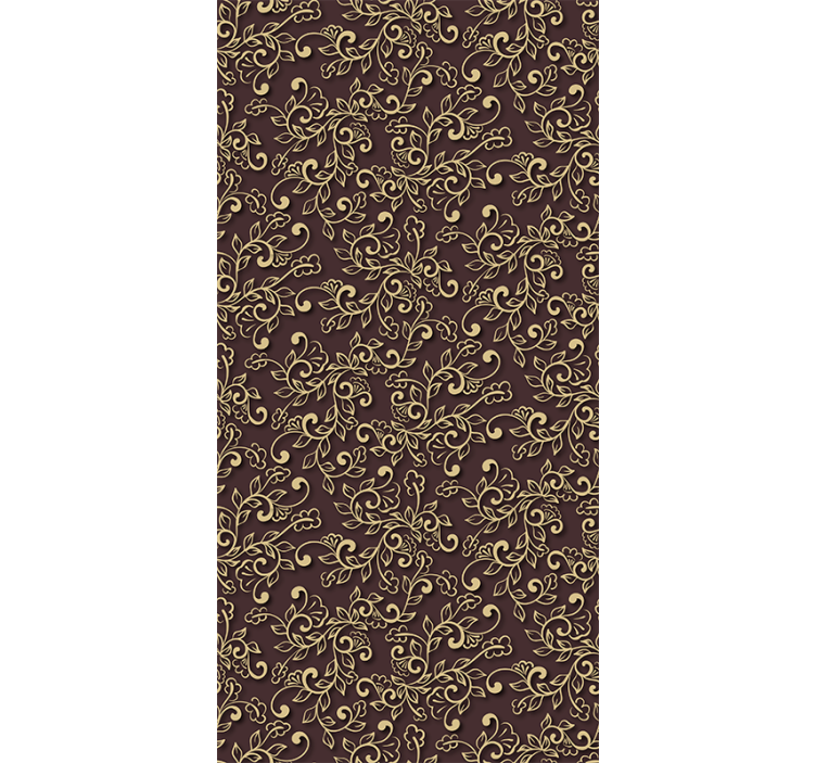 Papel de parede moderno Estilo de folhas de árvore dourada - TenStickers