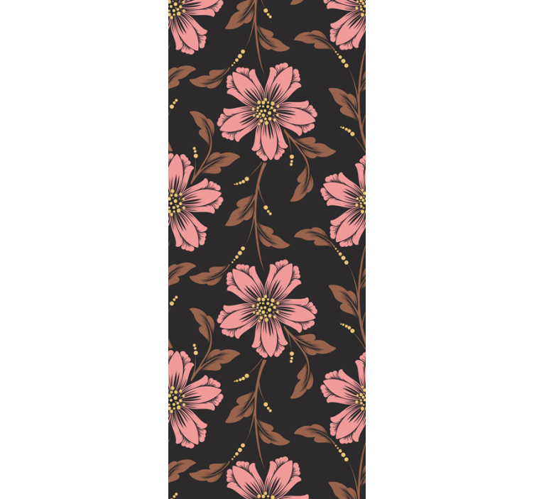 papel de parede flores arranjo rosa e preto - TenStickers