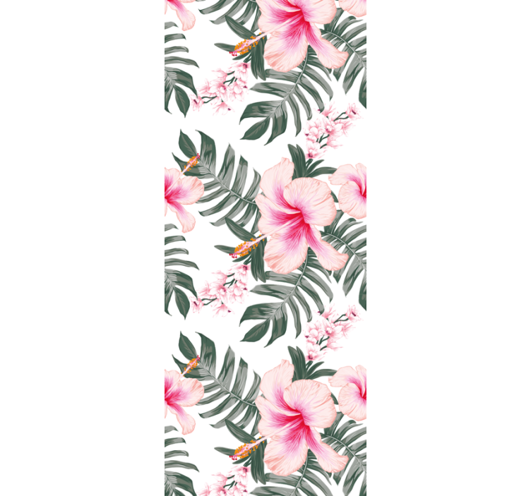 papel de parede floral Padrão de orquídea rosa - TenStickers