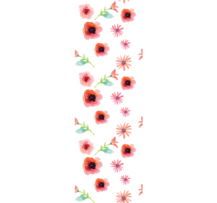 papel de parede flores padrão floral rosa simples - TenStickers