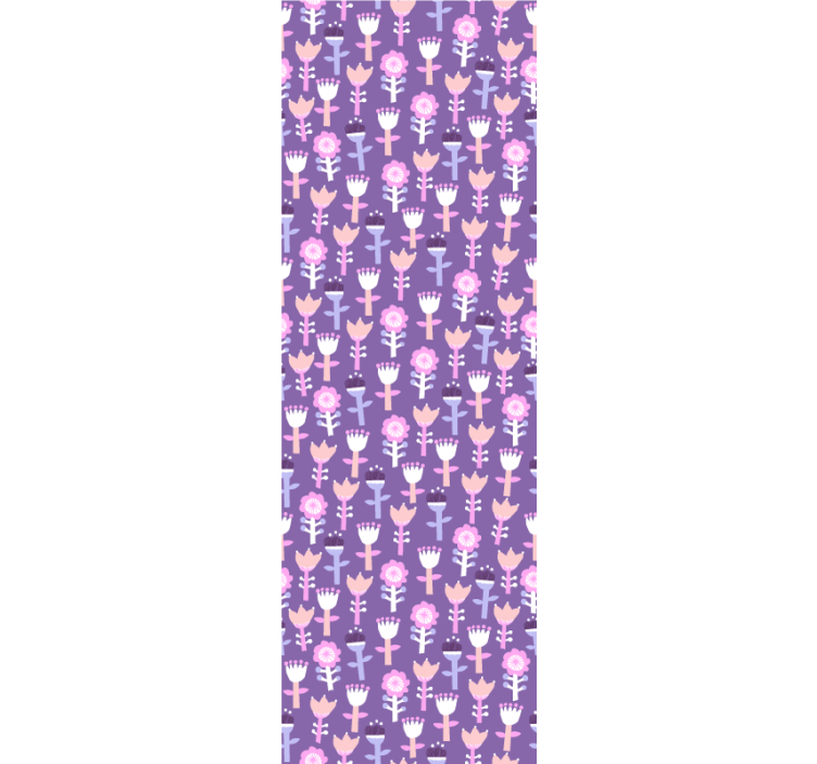 papel de parede flores motivo roxo - TenStickers