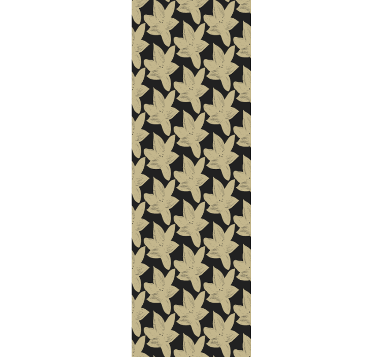 Papel parede casa de banho floral preto e bege - TenStickers