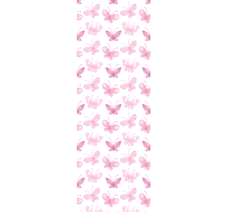 papel de parede infantil Padrão de borboleta com silhueta rosa - TenStickers