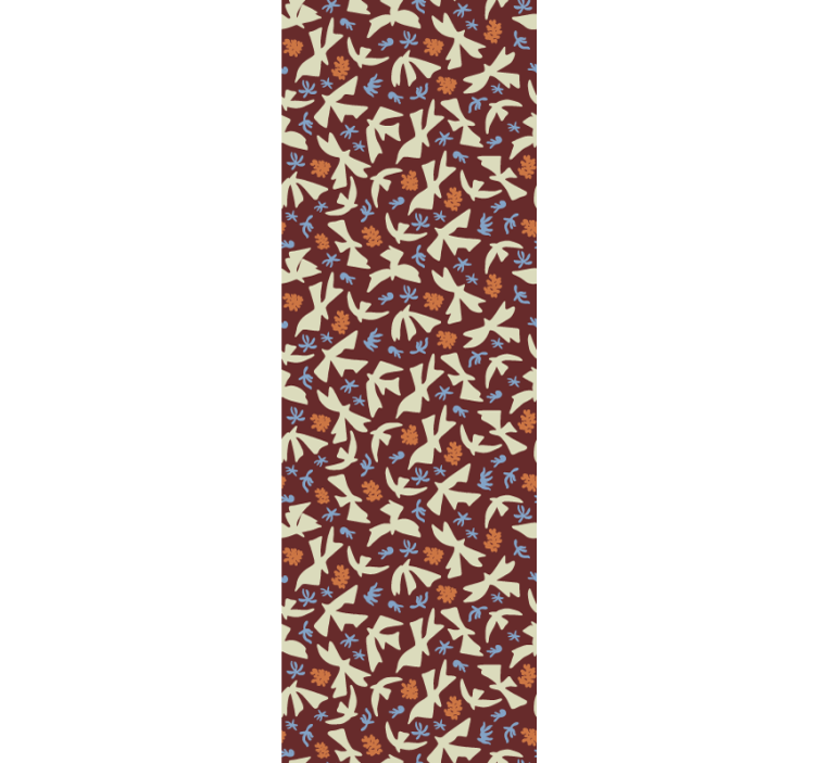 papel de parede para sala Mini pássaros estilo japandi - TenStickers