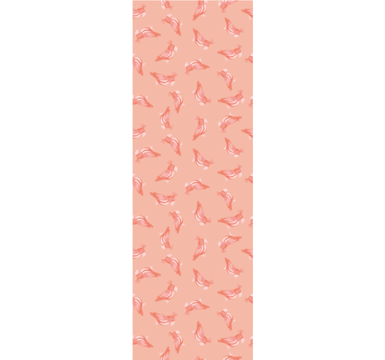 Papel de parede pássaros padrão rosa elegante - TenStickers