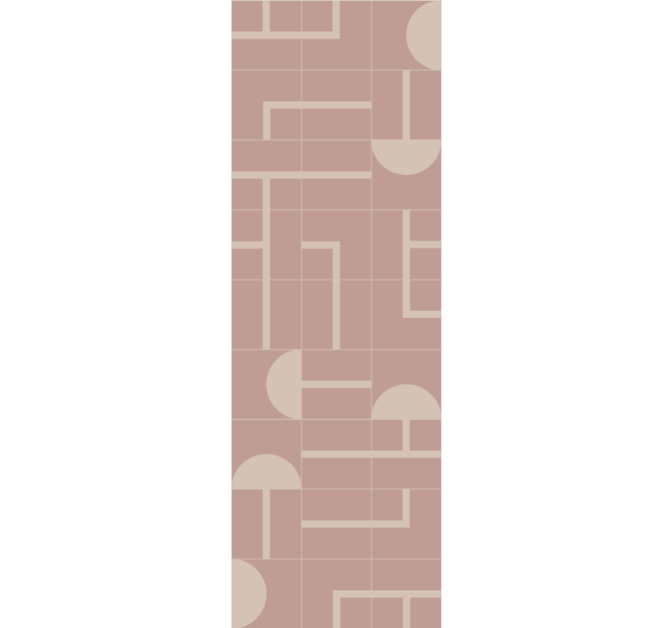 papel de parede abstracto Padrão geométrico rosa com pontos - TenStickers