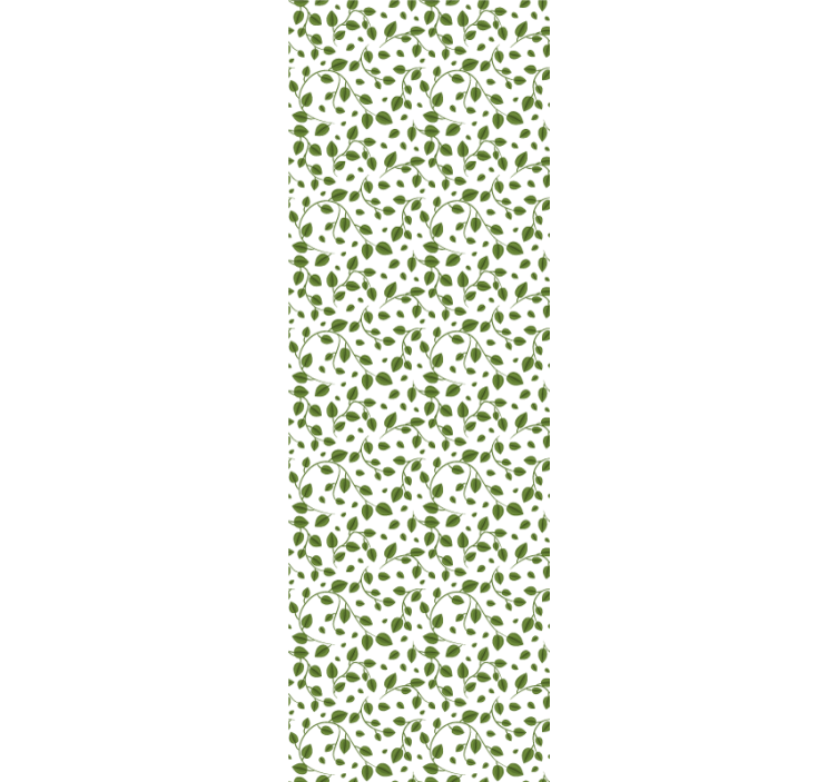 Papel de parede natureza Folhas verdes sobre fundo branco - TenStickers