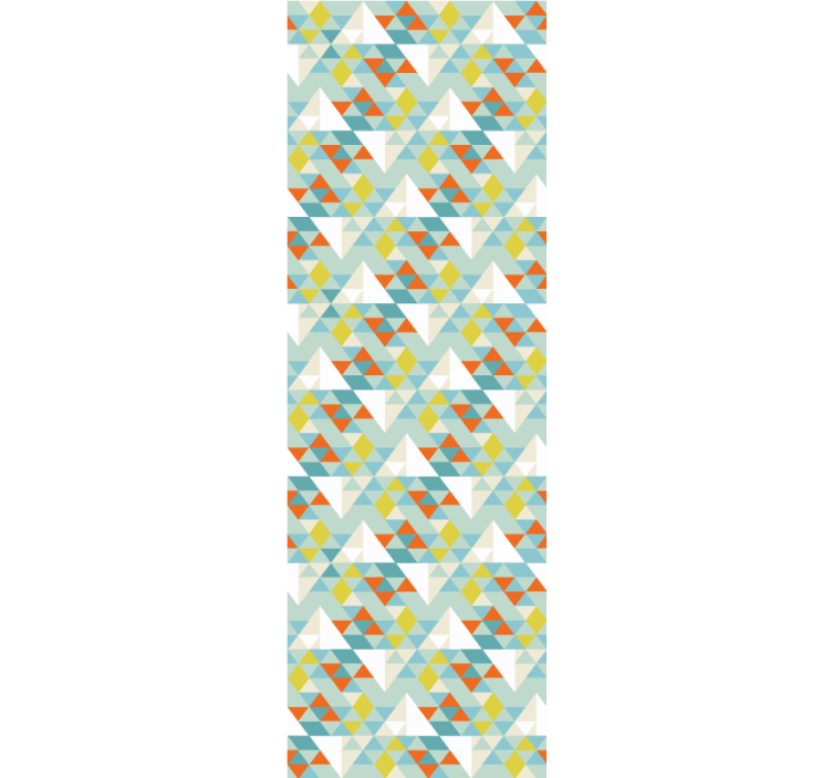 papel de parede triângulos motivo arredondado azul - TenStickers