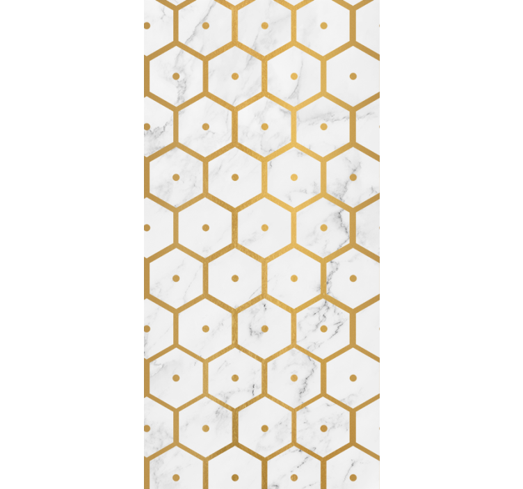 papel de parede casa de banho elegância padrão hexagonal - TenStickers