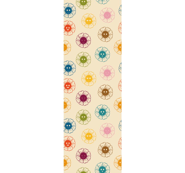 papel de parede flores padrões florais alegres - TenStickers