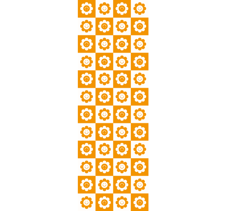 papel de parede floral padrão de flor sorridente - TenStickers