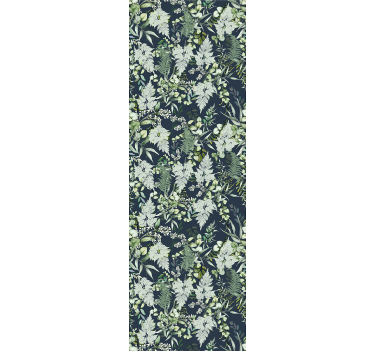 Papel de parede natureza Padrão de plantas verdes e samambaias - TenStickers