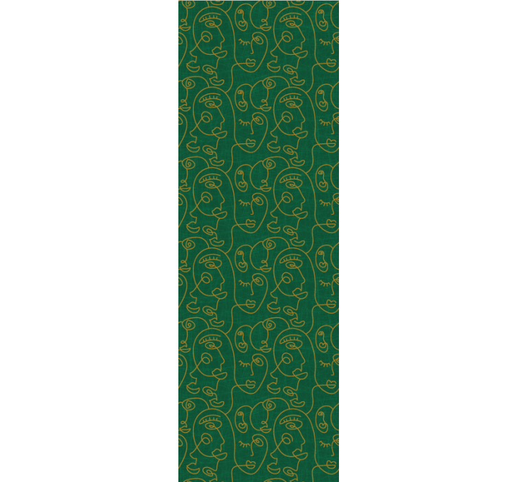 papel de parede abstracto Mulheres desenhadas verdes abstratas - TenStickers