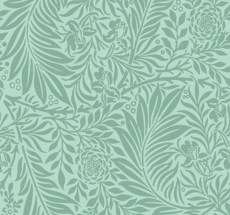papel de parede para sala de jantar padrão vintage verde menta - TenStickers