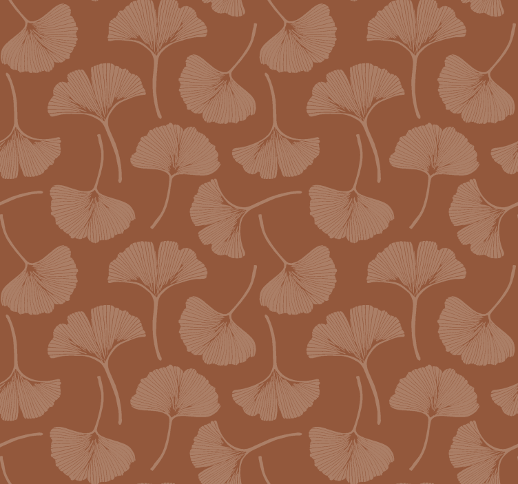 Papel de parede terracotta folhas de ginkgo - TenStickers