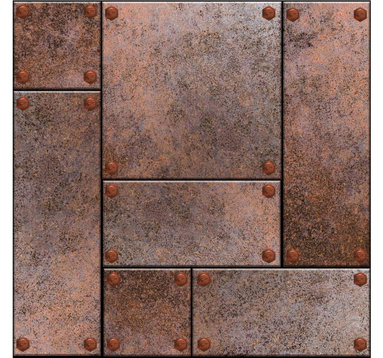 papel de parede infanto juvenil placas de metal - TenStickers