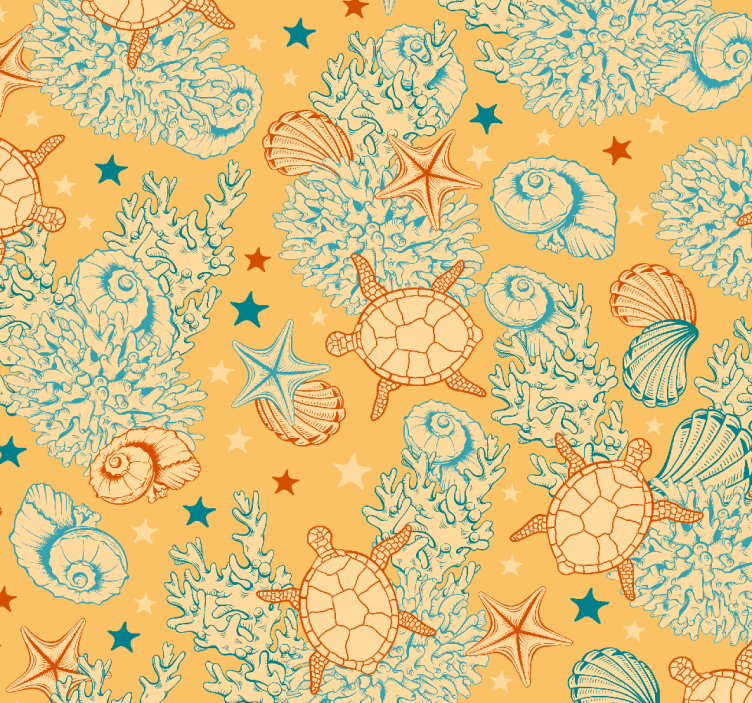 Papel de parede peixes conjunto de motivos marinhos - TenStickers