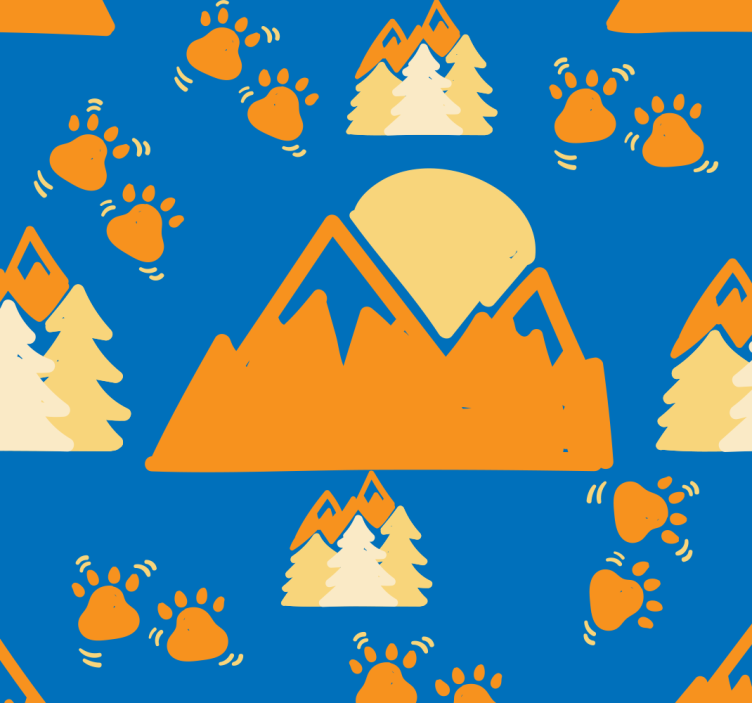 papel de parede quarto de bebé aventura do urso da montanha - TenStickers