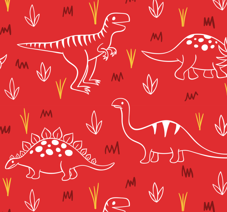 Papel de parede dinossauros ilustração de dinossauro - TenStickers