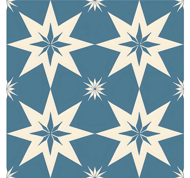 papel de parede azulejo design estrelado azul - TenStickers