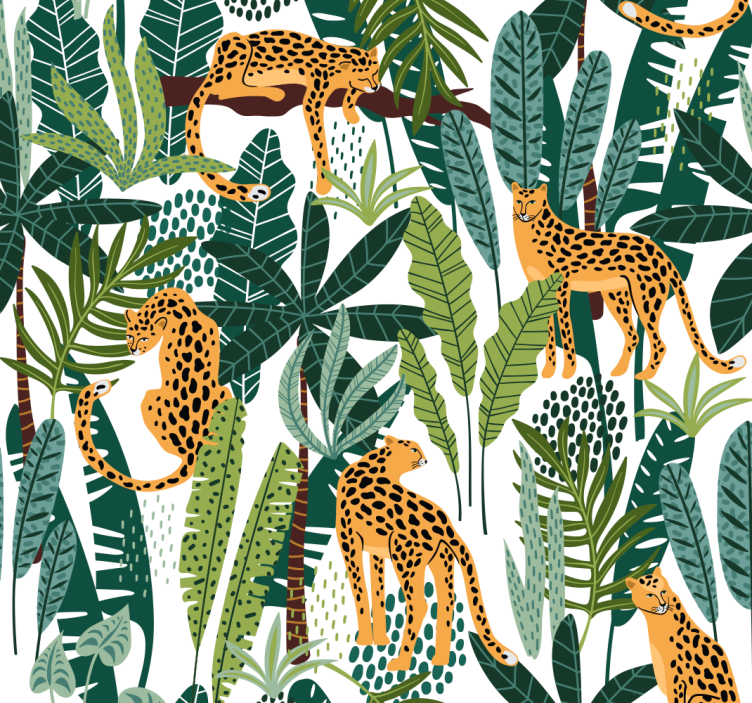 Papel de parede animais padrão tropical - TenStickers