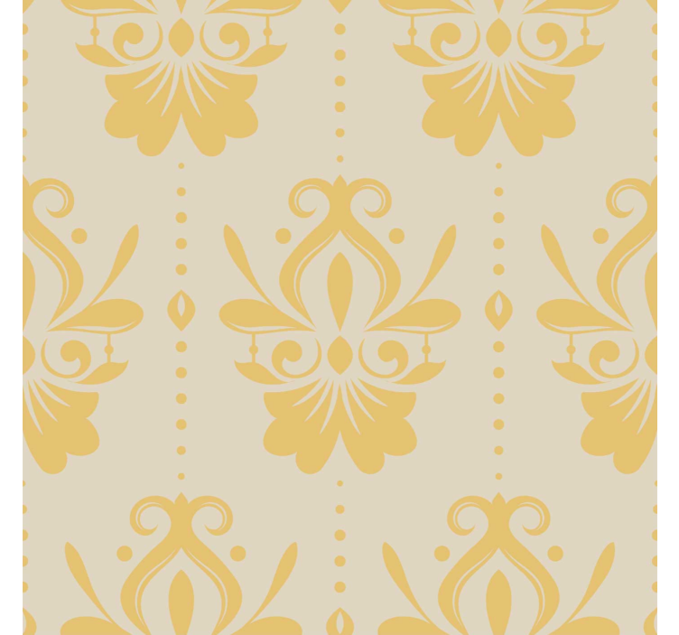 papel de parede barroco amarelo cremoso - TenStickers