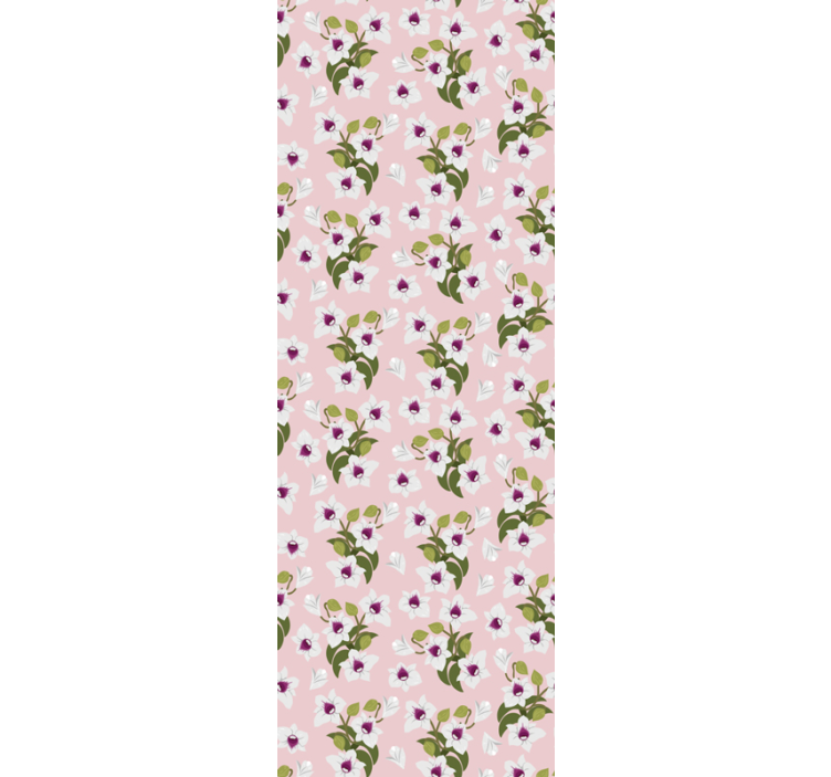 Papel de parede de flores brancas com fundo rosa - TenStickers