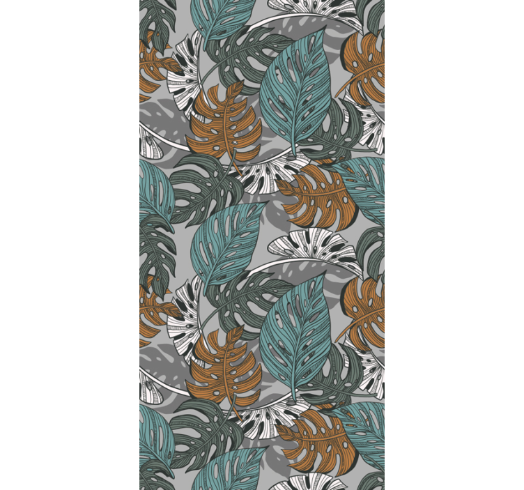 Papel de parede selva folhas de monstera - TenStickers