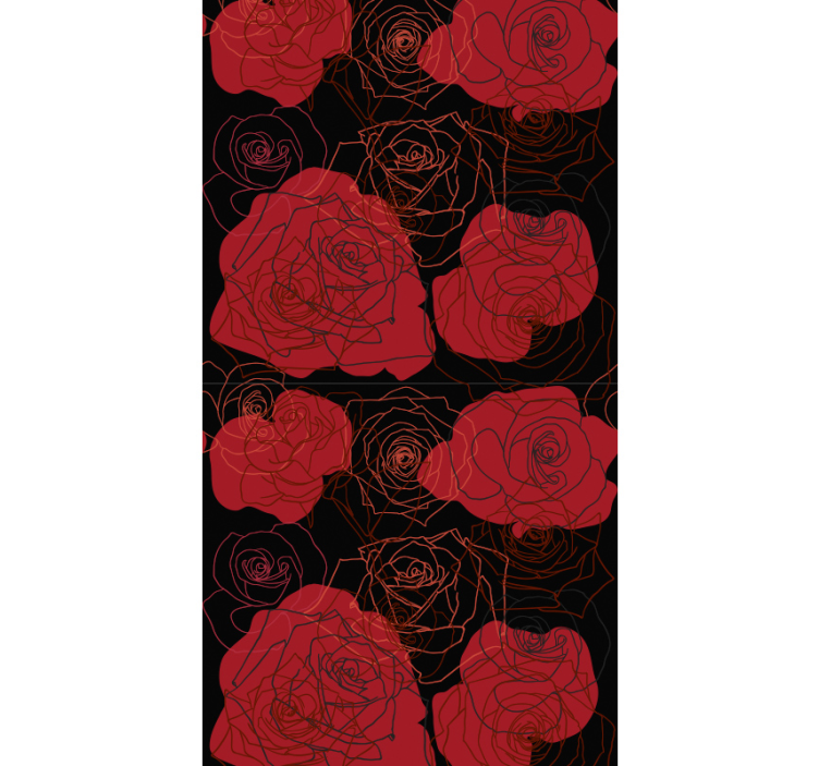 papel de parede floral Conjunto de rosas - TenStickers