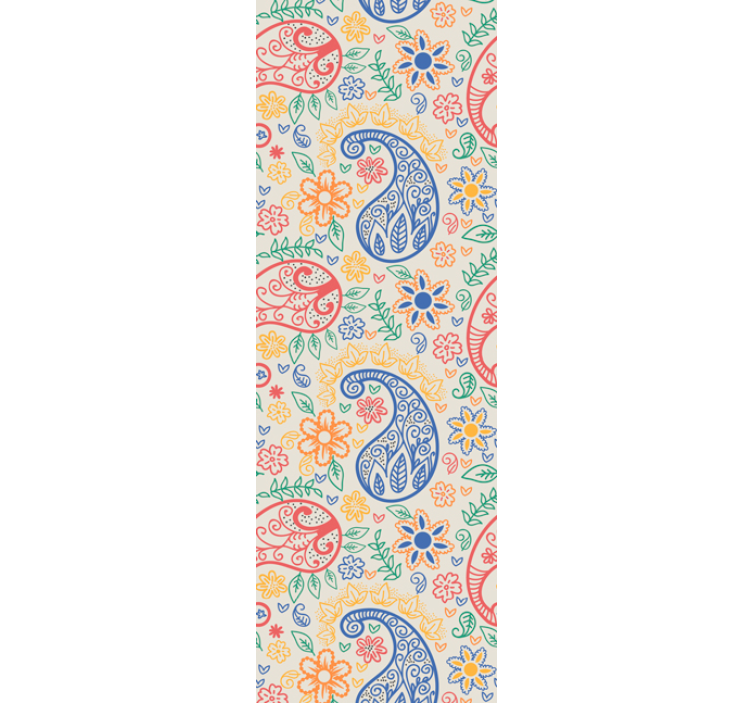 papel de parede ornamental Paisley colorido - TenStickers