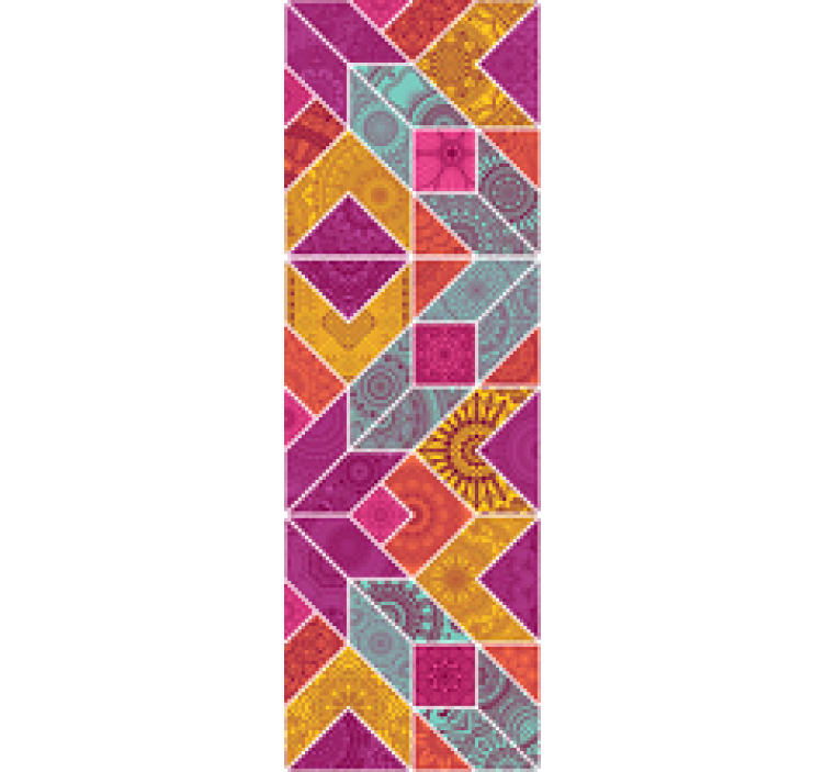 papel de parede quadrados Mosaico paisley - TenStickers