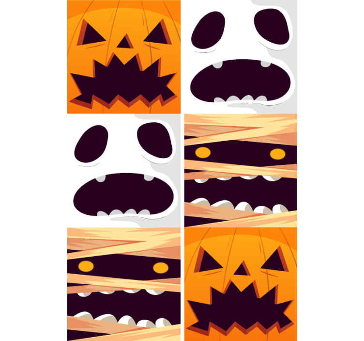 Papel de parede halloween rostos assustadores - TenStickers