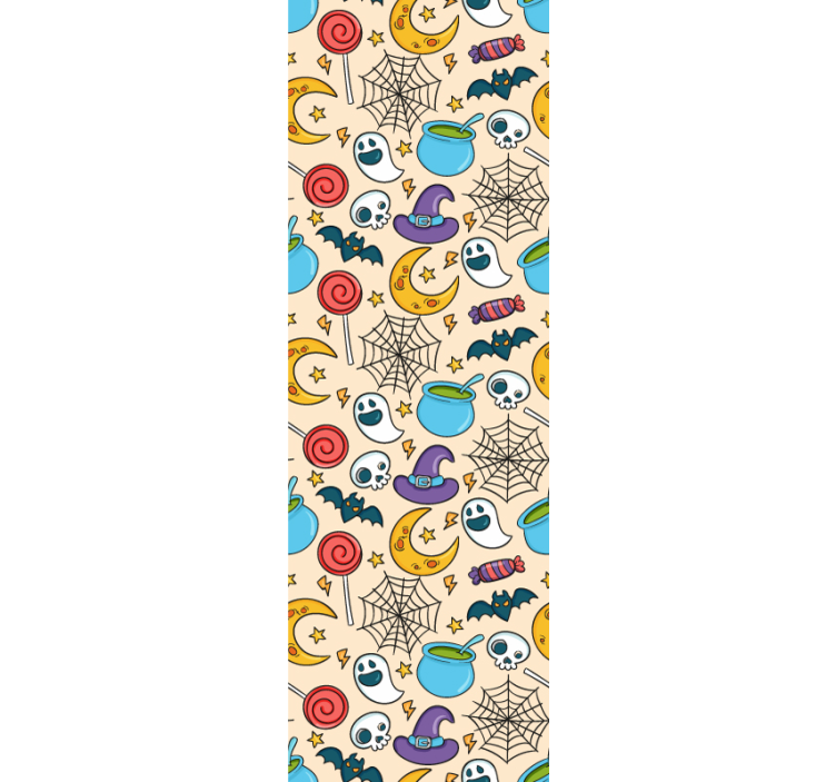 Papel de parede halloween padrão colorido assustador - TenStickers
