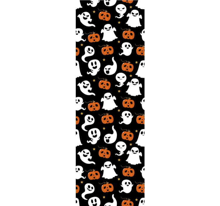 papel de parede para sala Fantasmas ornamentais de halloween - TenStickers