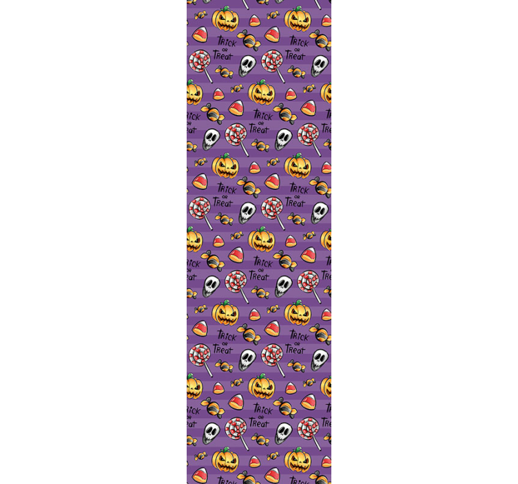 papel de parede cor de laranja Doce ou travessura com abóboras - TenStickers