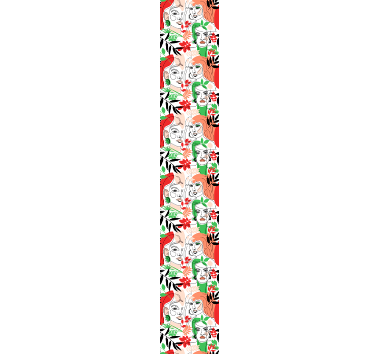 Papel de parede abstracto rostos e florais - TenStickers