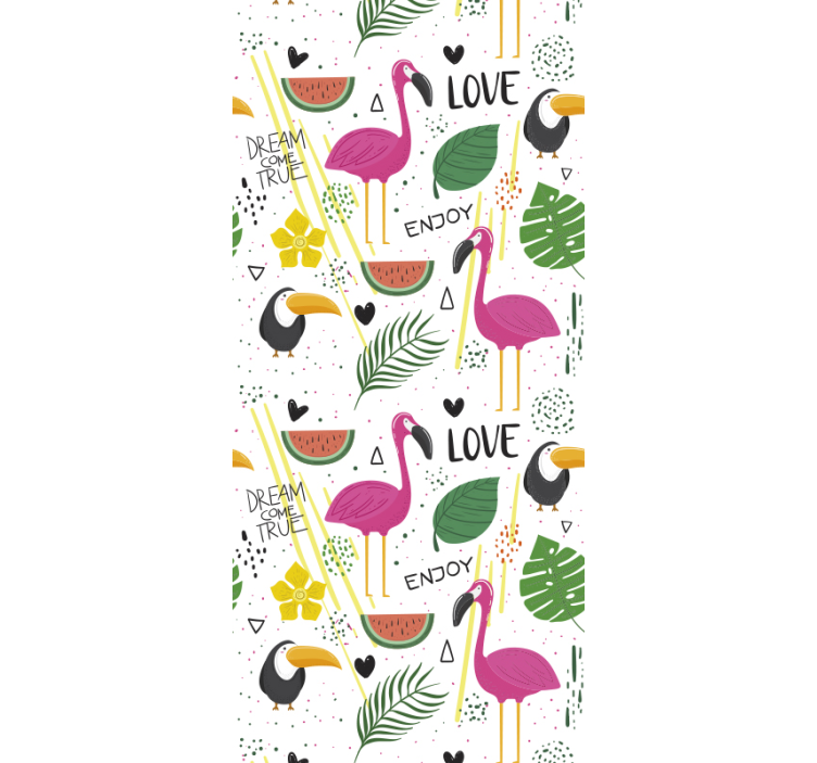 papel de parede infantil sonhos de flamingos - TenStickers