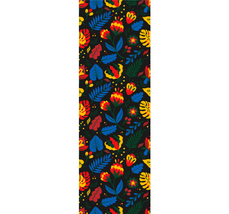 papel de parede ornamental padrão de folha floral - TenStickers