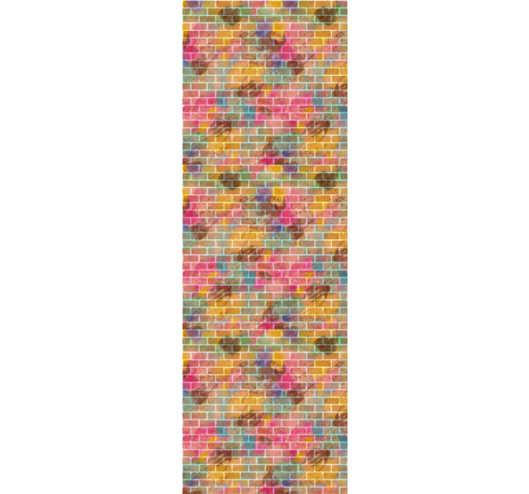 papel de parede tijolo Parede de tijolos coloridos - TenStickers