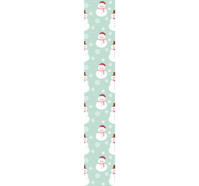 Papel de parede Natal padrão festivo de bonecos de neve - TenStickers