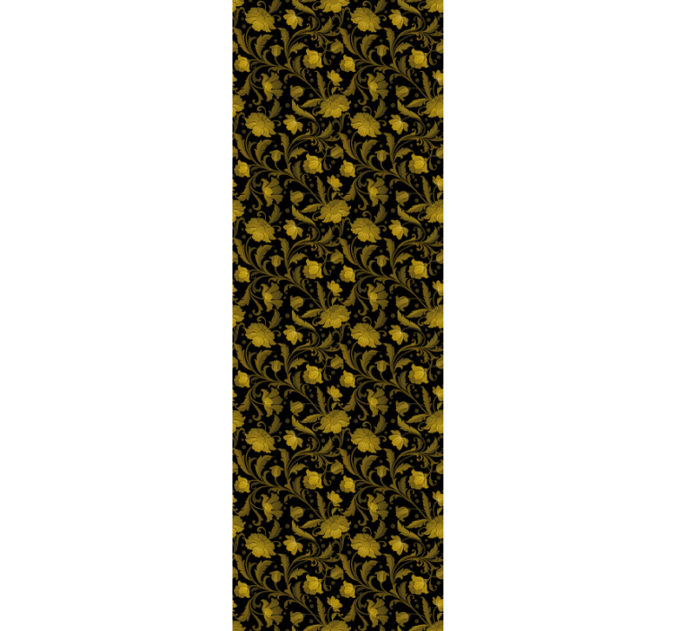 papel de parede clássico Flores vintage douradas - TenStickers