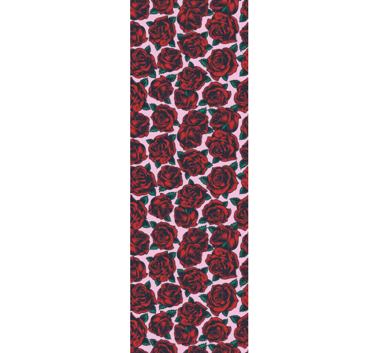papel de parede floral Rosas vermelhas - TenStickers