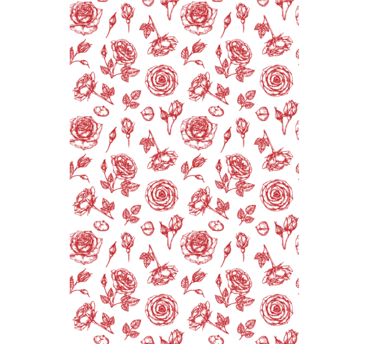 papel de parede flores padrão floral esboçado - TenStickers