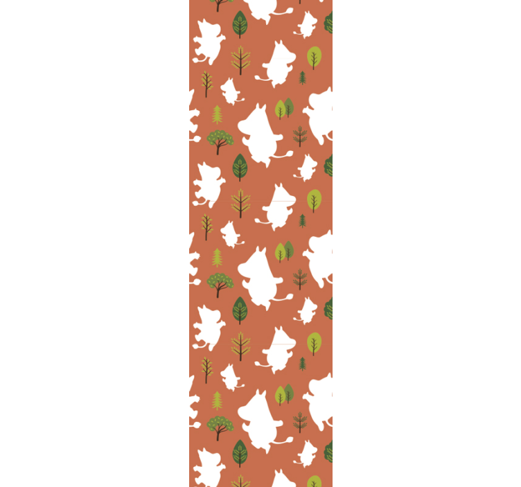 papel de parede infantil Moomins coloridos - TenStickers