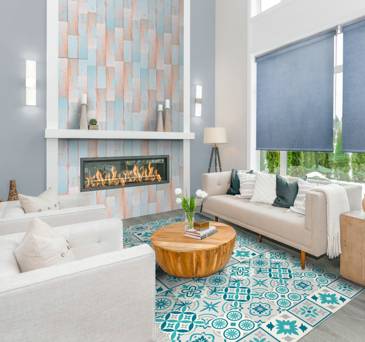 Papel de parede para quarto madeira azul - TenStickers