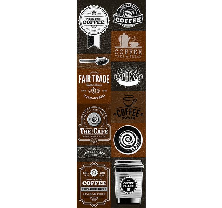 papel de parede com escritas Café ilustrações 3d - TenStickers