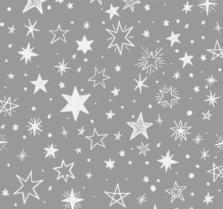 papel de parede estrelas Estrelas desenhadas em cinza - TenStickers