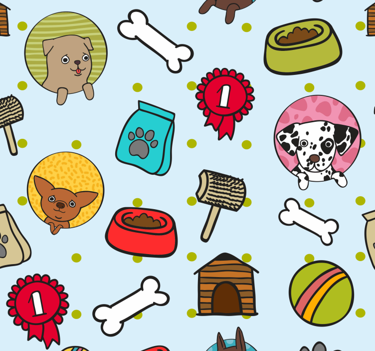papel de parede para quarto Símbolos de cachorrinho fofo - TenStickers